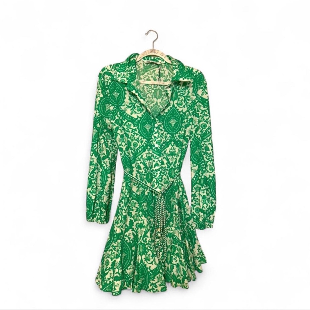 Zara Green Long Sleeve Mini Dress – Size L